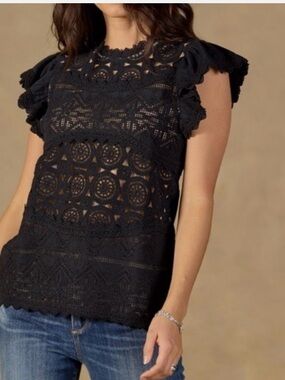 NWT Crochet Lace Top